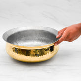 Pure Brass Round Lagan for Cooking - Excellent Heat Conductivity - Strong and Durable